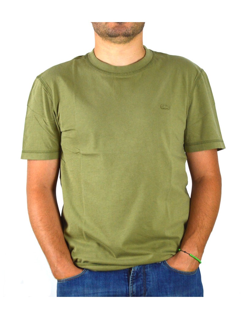 Lacoste T-shirt manica corta in cotone Pima verde menta