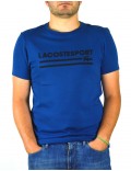 Lacoste sport t-shirt uomo azzurro girocollo con stampa th3341