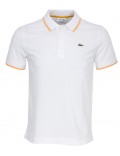 Lacoste polo uomo bianca e arancio yh7900 cotone