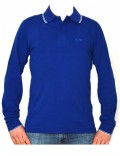 ARMANI JEANS polo manica lunga cotone slim fit royal blu 06m86