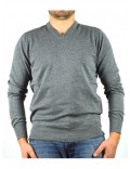 ARMANI JEANS maglia uomo grigio cotone scollo a V