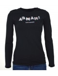 ARMANI EXCHANGE t-shirt donna manica lunga nera girocollo 6ZYTAF
