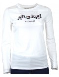 ARMANI EXCHANGE t-shirt donna manica lunga bianca girocollo 6ZYTAF