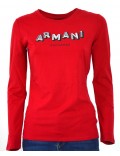 ARMANI EXCHANGE t-shirt donna manica lunga rossa girocollo 6ZYTAF