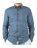 ARMANI EXCHANGE camicia uomo fantasia sportiva blu 6ZZC60