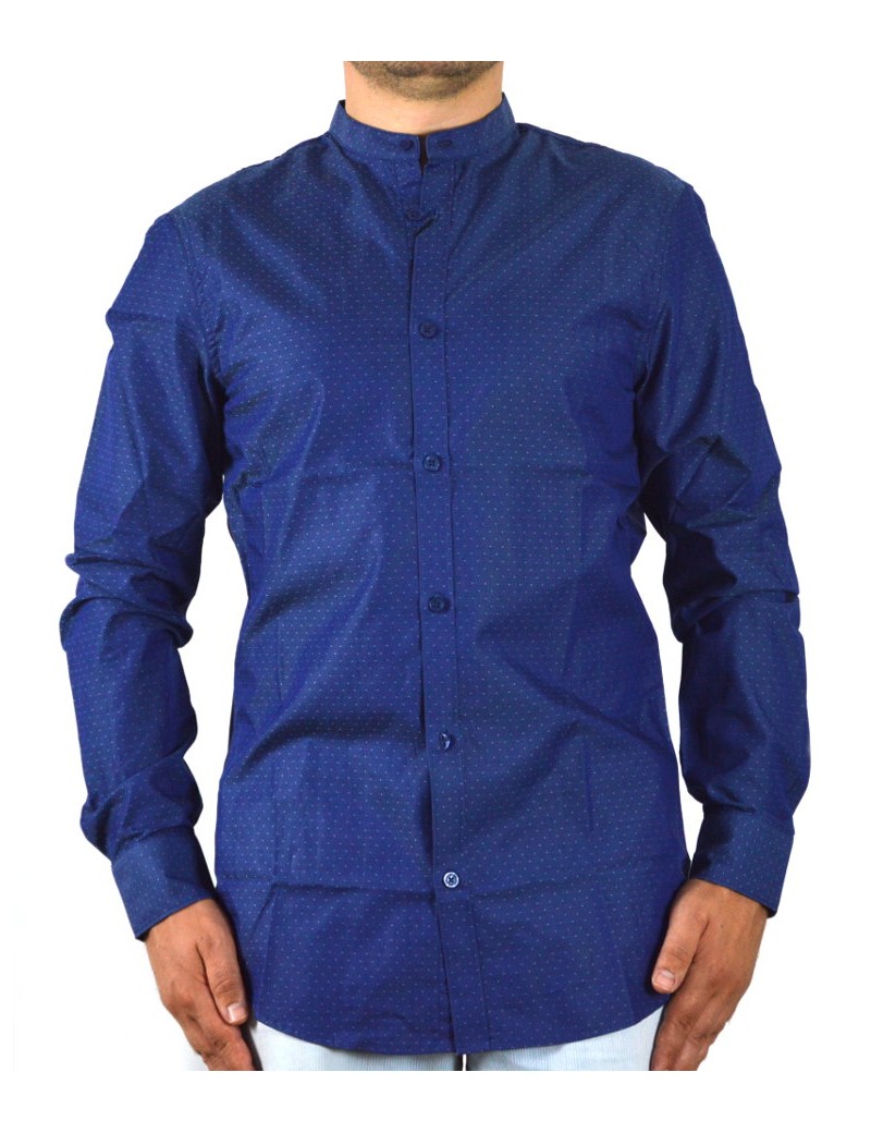 Camicia blu a on sale pois bianchi uomo