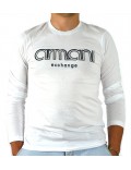 ARMANI EXCHANGE t-shirt uomo manica lunga bianca girocollo 6ZZTHF