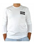 ARMANI EXCHANGE t-shirt uomo manica lunga bianca girocollo 6ZZTHC