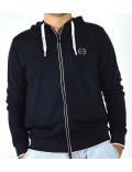 ARMANI EXCHANGE felpa uomo blu con cappuccio zip 8NZM74