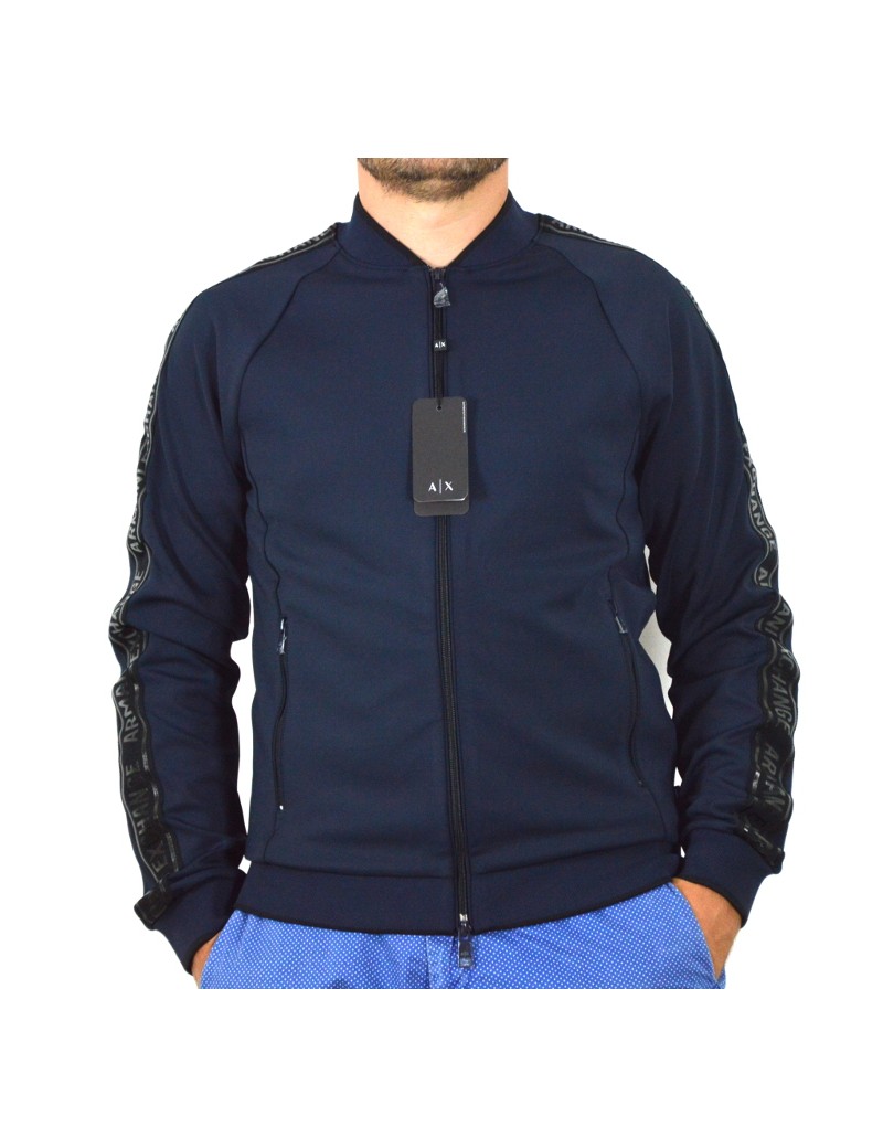 ARMANI EXCHANGE felpa uomo blu tuta 6ZZMAJ