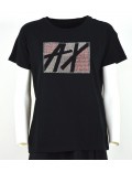 ARMANI EXCHANGE t-shirt donna manica corta nera girocollo 6ZYTAV