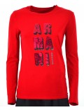 ARMANI EXCHANGE t-shirt donna manica lunga rossa girocollo 6ZYTAU