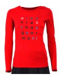 ARMANI EXCHANGE t-shirt donna manica lunga rossa girocollo 6ZYTAR