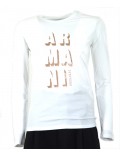 ARMANI EXCHANGE t-shirt donna manica lunga bianca girocollo 6ZYTAU