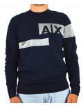 ARMANI EXCHANGE maglia uomo blu e grigio 8NZM1Q