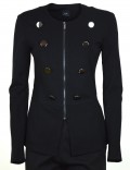 ARMANI EXCHANGE maglia donna nera aperta con zip blazer 6ZYG72