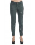 J&Q pantalone donna elasticizzato con strass e applicazioni push up