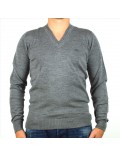 LACOSTE maglia uomo scollo a V grigio lana AH2987