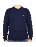 LACOSTE maglia uomo girocollo blu in lana ah0841