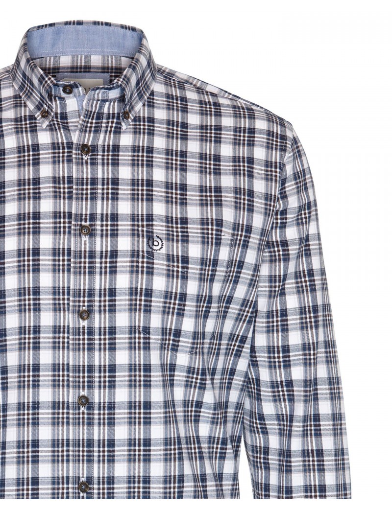Bugatti Camicia Button-Down Uomo Modern Fit Manica Corta - Ideale Per Primavera Ed Estate