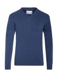 BUGATTI maglia uomo scollo a V blu chiaro azzurro cotone cashmere