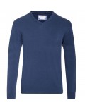 BUGATTI maglia uomo scollo a V blu chiaro azzurro cotone cashmere