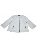 ELENA MIRO' maglia felpa girocollo con zip grigio chiaro cotone
