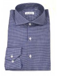 OFFICINA TESSILE camicia uomo manica lunga scacchi blu 4202