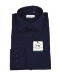 OFFICINA TESSILE camicia uomo made in italy blu regular fit