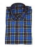 camicia uomo flanella calda invernale scacchi blu e righe