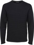 SELECTED HOMME maglia uomo manica lunga nera girocollo cotone