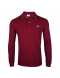 LACOSTE polo uomo 1312 manica lunga rosso bordeaux cotone