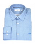 LACOSTE camicia uomo azzurra manica lunga slim fit CH0433