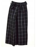 Pantalone donna stile pantagonna nero a scacchi made in italy