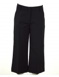 Pantalone donna nero cropped corto e largo made in italy