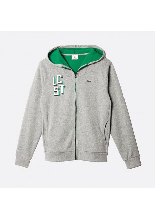 Felpa uomo Lacoste grigio,con cappuccio,felpa sportiva