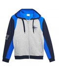 LACOSTE felpa uomo SH3307  grigio  cappuccio con zip misto cotone