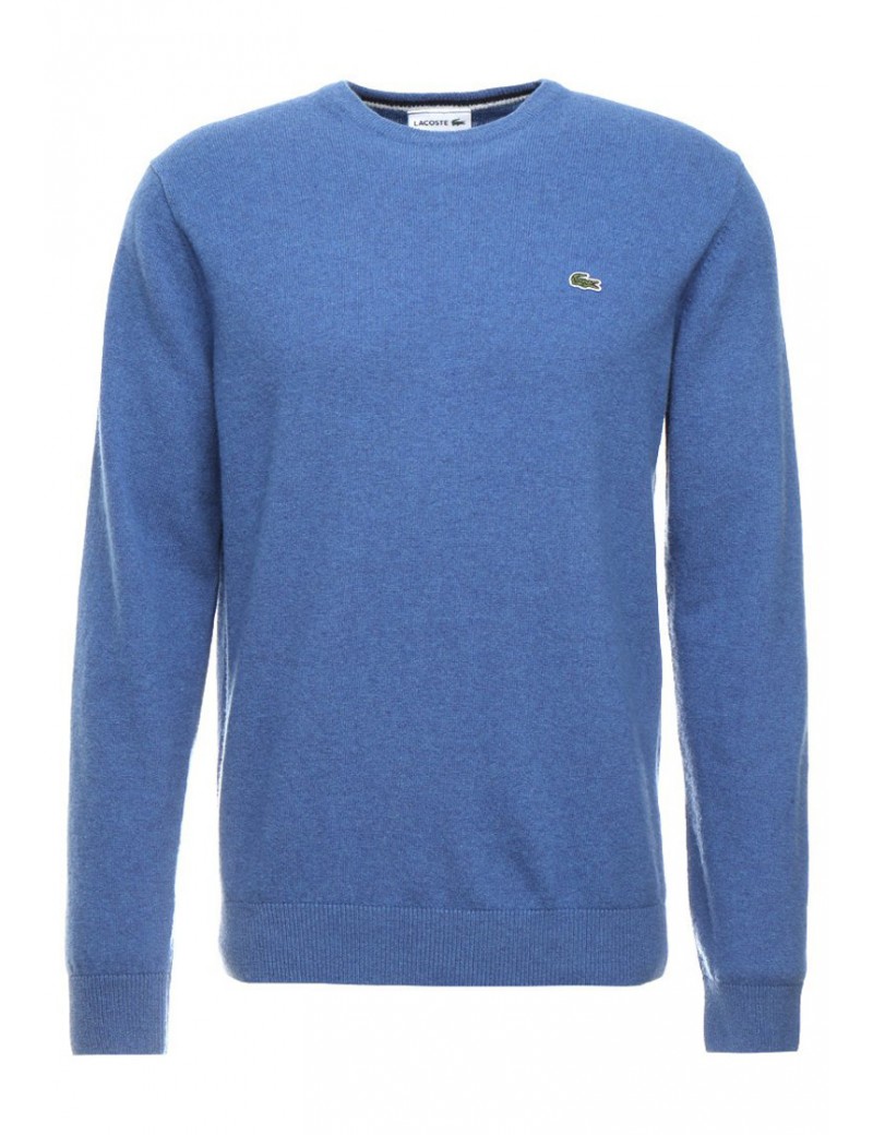 Maglia uomo Lacoste colore blu cianogirocollo AH0841