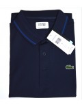 Polo uomo Lacoste sport elasticizzata blu dh3360