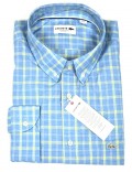 Lacoste camicia uomo scacco botton down ch6045 classic fit