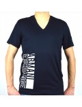 ARMANI EXCHANGE t-shirt uomo manica corta blu scollo a V 3GZTAS