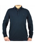 ARMANI EXCHANGE polo manica lunga cotone slim fit blu marino  8nzf79