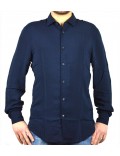 AX ARMANI EXCHANGE camicia uomo blu manica lunga viscosa 3GZC03