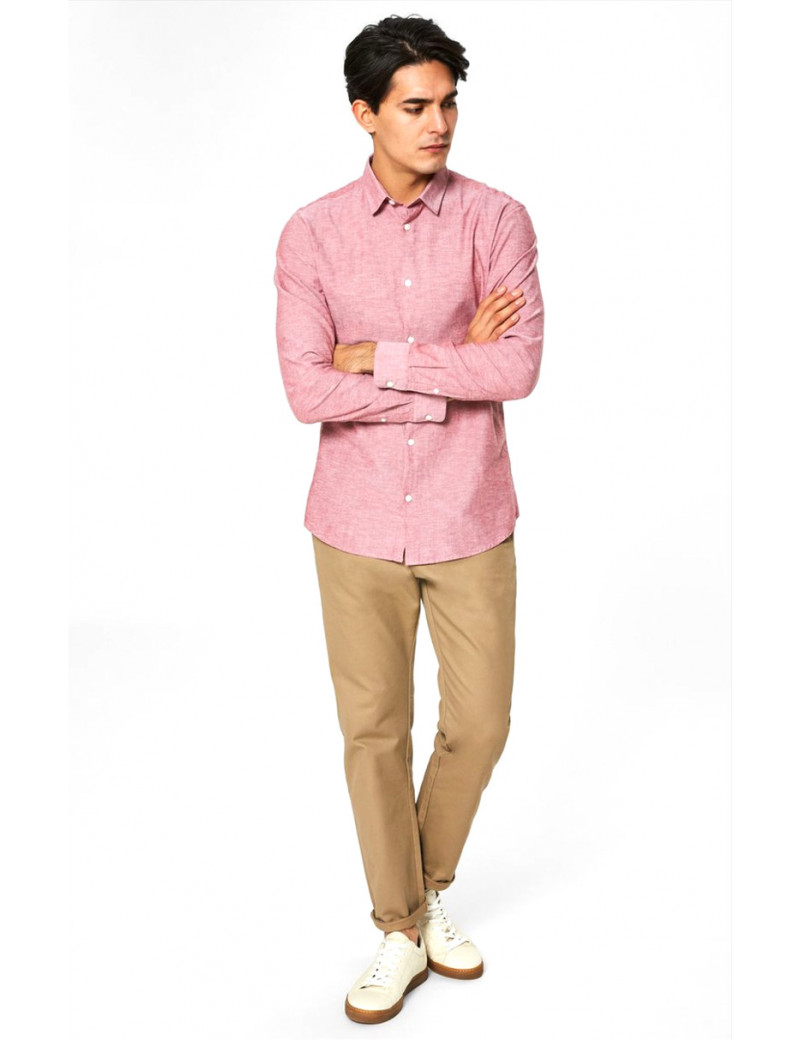 Selected Maglia Sportiva Uomo - 55% Lana 45% Poliestere, Manica Lunga, Vestibilità Slim Con Bottoni