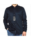 ARMANI EXCHANGE camicia uomo manica lunga blu colletto piccolo 3GZC14