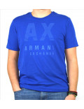 ARMANI EXCHANGE t-shirt uomo manica corta azzurra stampa girocollo 3GZTFB