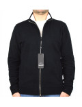 ARMANI EXCHANGE maglia aperta zip cotone e cashmere nera 8NZE73