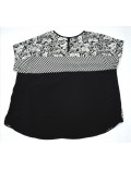 RED By EMP Maglia Lunga Donna Bianca E Nera - Stile Basic E Rockabilly - 100% Cotone Con Colletto E Bottoni A Pressione