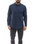 ARMANI EXCHANGE camicia blu con fantasia pois bianchi 3gzc45