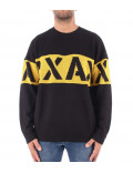 ARMANI EXCHANGE maglia uomo blu e giallo girocollo invernale 6GZM2E